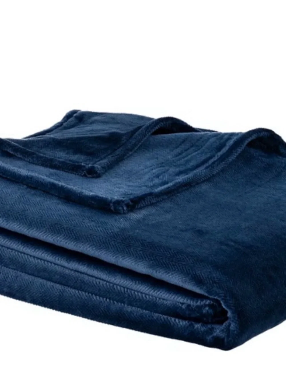 Berkshire Herringbone Plush Blanket - Deep Navy